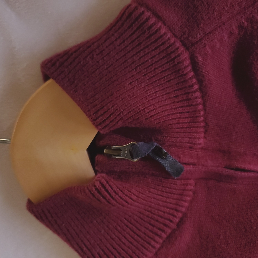 Crewcuts Kids Preppy Burgundy Sweater Quarter Zip. Back To School Fall Style. - Picture 11 of 16